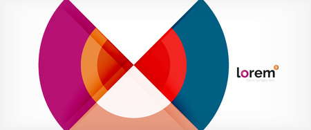 Modern geometric circles abstract background, colorful round shapes with shadow effects, vector illustrationのイラスト素材