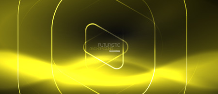 Dark black abstract background with neon colors and lines, vector designのイラスト素材