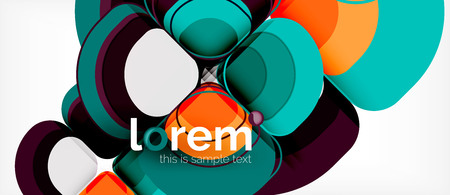 Abstract background - geometric multicolored round shapes composition. Trendy abstract layout template for business or technology presentation or web brochure cover, wallpaper. Vector illustrationのイラスト素材