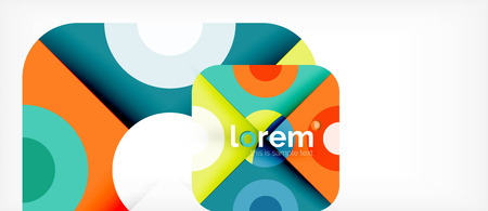 Geometric colorful shapes composition abstract background. Minimal dynamic design. Trendy abstract layout template for business or technology presentation or web brochure cover, wallpaper. Vector illustrationのイラスト素材