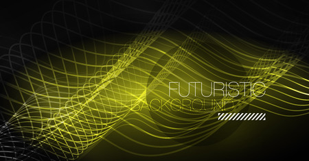 Neon lines wave background. Vector abstract compositionのイラスト素材