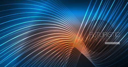 Neon glowing magic background, neon banner, night sky wallpaper. Magic light vector effect. Christmas abstract pattern.のイラスト素材