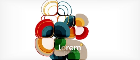 Abstract background - geometric multicolored round shapes composition. Trendy abstract layout template for business or technology presentation or web brochure cover, wallpaper. Vector illustrationのイラスト素材