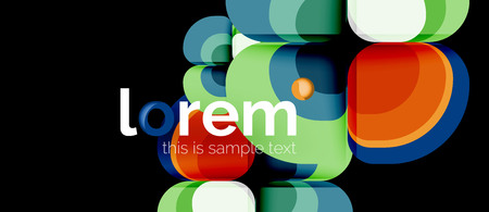 Abstract background - geometric multicolored round shapes composition. Trendy abstract layout template for business or technology presentation or web brochure cover, wallpaper. Vector illustrationのイラスト素材