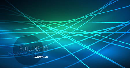 Neon glowing magic background, neon banner, night sky wallpaper. Magic light vector effect. Christmas abstract pattern.のイラスト素材