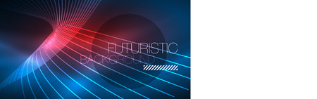 Neon glowing magic background, neon banner, night sky wallpaper. Magic light vector effect. Christmas abstract pattern.のイラスト素材