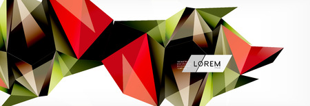 Triangle 3d polygonal art style. Future geometric design. Vector geometry futuristic illustrationのイラスト素材