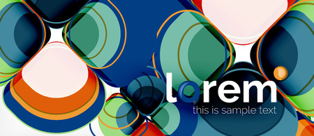 Abstract background - geometric multicolored round shapes composition. Trendy abstract layout template for business or technology presentation or web brochure cover, wallpaper. Vector illustrationのイラスト素材