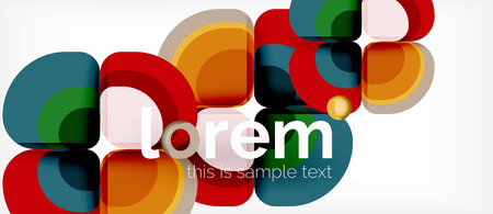 Abstract background - geometric multicolored round shapes composition. Trendy abstract layout template for business or technology presentation or web brochure cover, wallpaper. Vector illustrationのイラスト素材