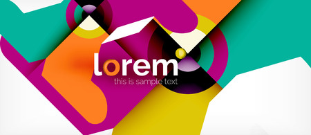 Geometric colorful shapes composition abstract background. Minimal dynamic design. Trendy abstract layout template for business or technology presentation or web brochure cover, wallpaper. Vector illustrationのイラスト素材