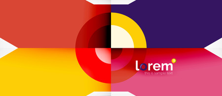 Geometric colorful shapes composition abstract background. Minimal dynamic design. Trendy abstract layout template for business or technology presentation or web brochure cover, wallpaper. Vector illustrationのイラスト素材
