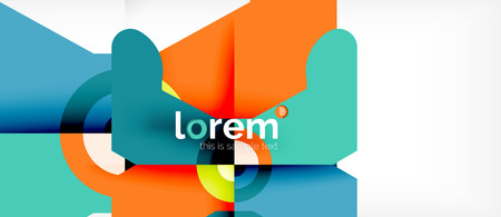 Geometric colorful shapes composition abstract background. Minimal dynamic design. Trendy abstract layout template for business or technology presentation or web brochure cover, wallpaper. Vector illustrationのイラスト素材