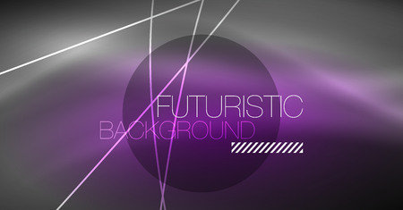 Digital technology abstract background - neon geometric design. Abstract glowing lines. Colorful techno vector background. Futuristic shape.のイラスト素材