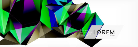Triangle 3d polygonal art style. Future geometric design. Vector geometry futuristic illustrationのイラスト素材