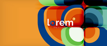 Abstract background - geometric multicolored round shapes composition. Trendy abstract layout template for business or technology presentation or web brochure cover, wallpaper. Vector illustrationのイラスト素材