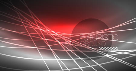Digital technology abstract background - neon geometric design. Abstract glowing lines. Colorful techno vector background. Futuristic shape.のイラスト素材