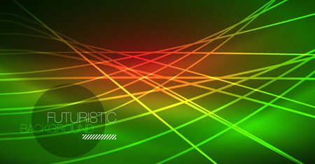 Digital technology abstract background - neon geometric design. Abstract glowing lines. Colorful techno vector background. Futuristic shape.のイラスト素材