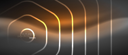 Black and glowing color lines neon design, magin techno template background, vectorのイラスト素材