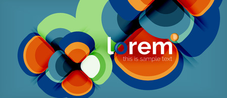Abstract background - geometric multicolored round shapes composition. Trendy abstract layout template for business or technology presentation or web brochure cover, wallpaper. Vector illustrationのイラスト素材