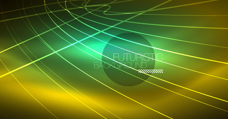 Neon glowing magic background, neon banner, night sky wallpaper. Magic light vector effect. Christmas abstract pattern.のイラスト素材