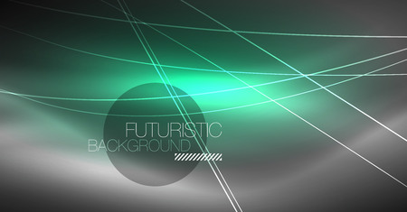 Digital technology abstract background - neon geometric design. Abstract glowing lines. Colorful techno vector background. Futuristic shape.のイラスト素材