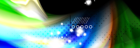 Rainbow color fluid wave lines flow poster. Wave Liquid shapes designのイラスト素材