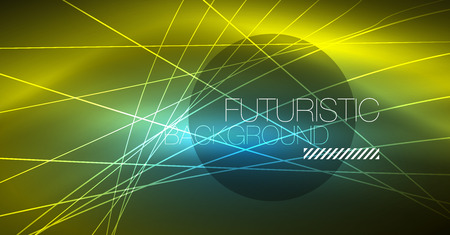 Neon glowing magic background, neon banner, night sky wallpaper. Magic light vector effect. Christmas abstract pattern.のイラスト素材