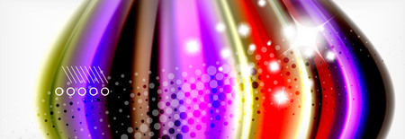 Fluid liquid colors abstract background, colorful geometric background - fluid shapes composition vectorのイラスト素材