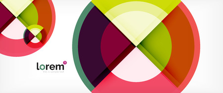 Modern geometric circles abstract background, colorful round shapes with shadow effects, vector illustrationのイラスト素材
