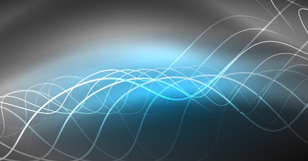 Neon lines wave background. Vector abstract compositionのイラスト素材