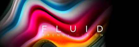 Fluid wave line background or pattern. Geometric technology abstract background. Movement effect. Vector illustrationのイラスト素材