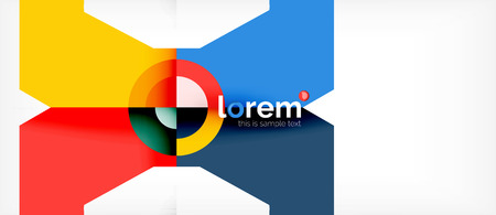 Geometric colorful shapes composition abstract background. Minimal dynamic design. Trendy abstract layout template for business or technology presentation or web brochure cover, wallpaper. Vector illustrationのイラスト素材