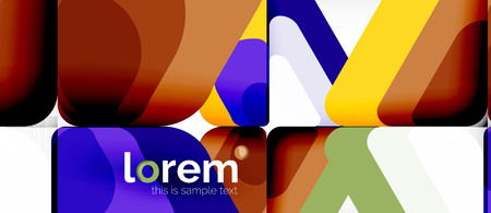 Colorful trendy geometric shapes background. Trendy abstract layout template for business or technology presentation or web brochure cover, wallpaper. Vector illustrationのイラスト素材