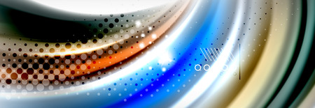 Abstract wave lines liquid fluid rainbow style color stripes background. Vector artistic illustration for presentation, app wallpaper, banner or posterのイラスト素材