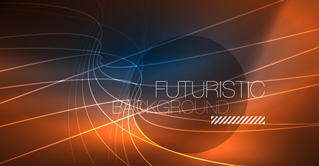 Neon glowing magic background, neon banner, night sky wallpaper. Magic light vector effect. Christmas abstract pattern.のイラスト素材