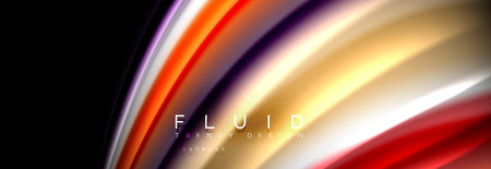 Fluid wave line background or pattern. Geometric technology abstract background. Movement effect. Vector illustrationのイラスト素材