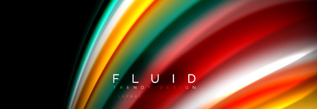 Abstract wave line water 3d background. Wave liquid shape. Splash ink paint mixing on black, vector illustrationのイラスト素材