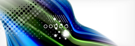 Abstract wave lines liquid fluid rainbow style color stripes background. Vector artistic illustration for presentation, app wallpaper, banner or posterのイラスト素材