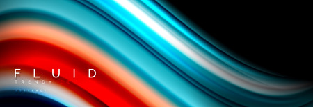 Fluid wave line background or pattern. Geometric technology abstract background. Movement effect. Vector illustrationのイラスト素材