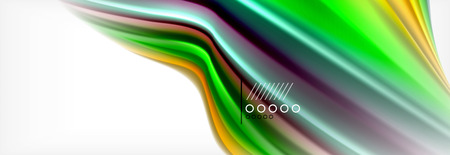 Abstract wave lines liquid fluid rainbow style color stripes background. Vector artistic illustration for presentation, app wallpaper, banner or posterのイラスト素材