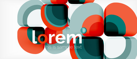 Abstract background - geometric multicolored round shapes composition. Trendy abstract layout template for business or technology presentation or web brochure cover, wallpaper. Vector illustrationのイラスト素材