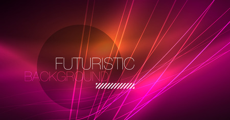 Digital technology abstract background - neon geometric design. Abstract glowing lines. Colorful techno vector background. Futuristic shape.のイラスト素材