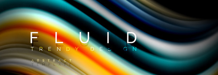 Fluid wave line background or pattern. Geometric technology abstract background. Movement effect. Vector illustrationのイラスト素材