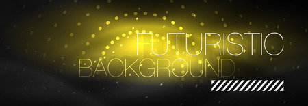 Glowing neon circle line dots, round line design, abstract style on black background. Neon abstract round circles Magic neon lights and glowing dots. Vector illustrationのイラスト素材