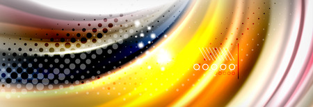 Smooth liquid blur wave background, color flow concept, vector illustrationのイラスト素材