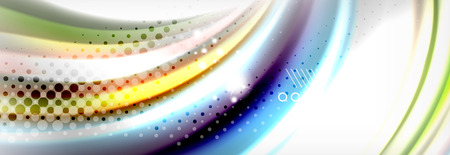 Abstract wave lines liquid fluid rainbow style color stripes background. Vector artistic illustration for presentation, app wallpaper, banner or posterのイラスト素材