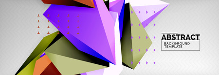 Triangles polygonal background, vector 3d poly template