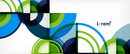 Circle abstract background, bright colorful round geometric shapes, vector illustrationのイラスト素材