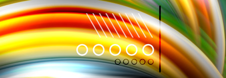 Rainbow color fluid wave lines flow poster. Wave vector Liquid shapes designのイラスト素材