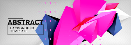 Bright colorful triangular poly 3d composition, abstract geometric background, minimal design,...